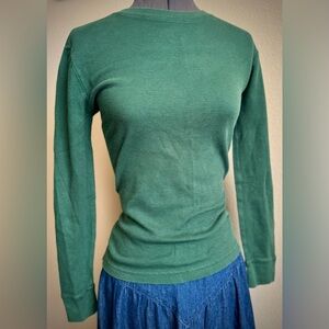 Tommy Bahama Thermal Dark Green Long Sleeve TShirt L XS